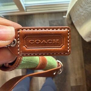 Coach Brown and Green Leather Strap